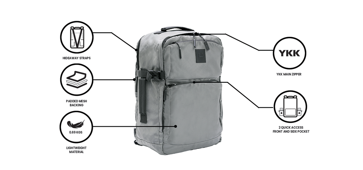 U Elements Uplight Daily 28L Lightweight Backpack - Custom Image