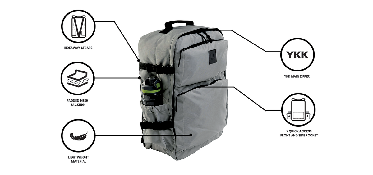 U Elements Uplight Daily 44L Lightweight Backpack - Custom Image